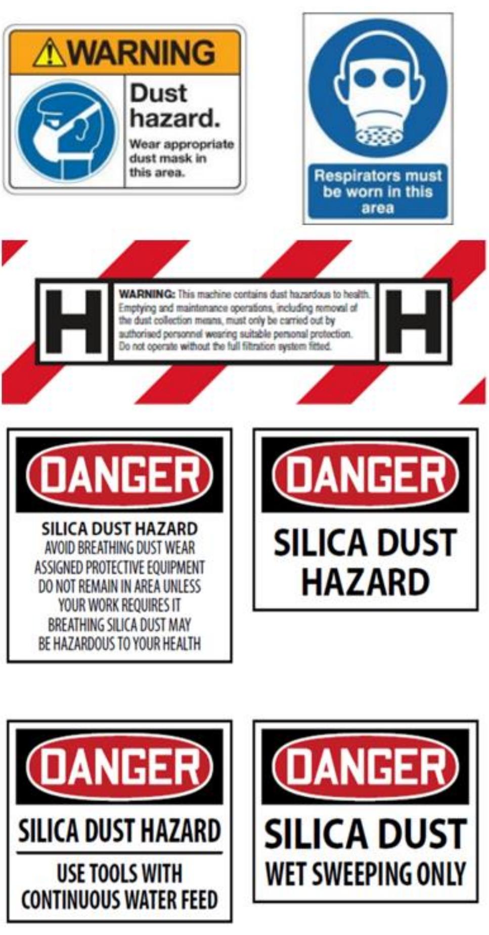 Dust warning signs